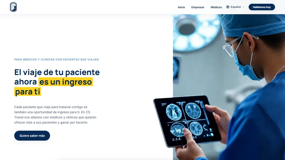 Página para médicos y clínicas de CS Travel Group
